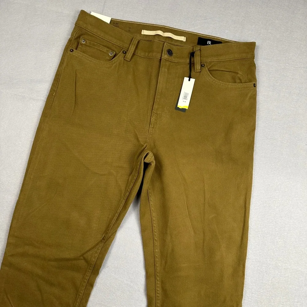 Banana Republic Slim Fit Traveler Pants Mens 32x32 Tobacco Brown NEW 562215-01-1